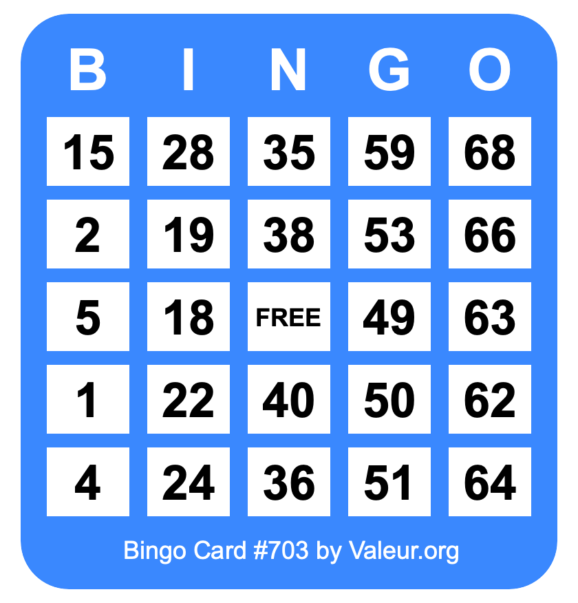 Bingo Card #703