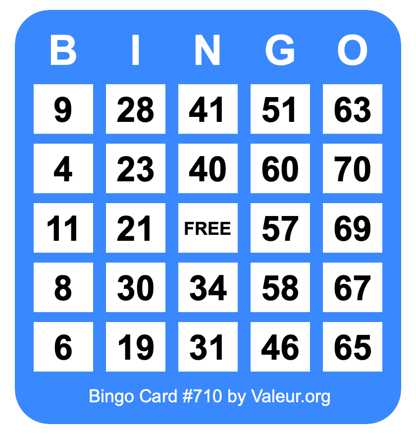 Bingo Card #710