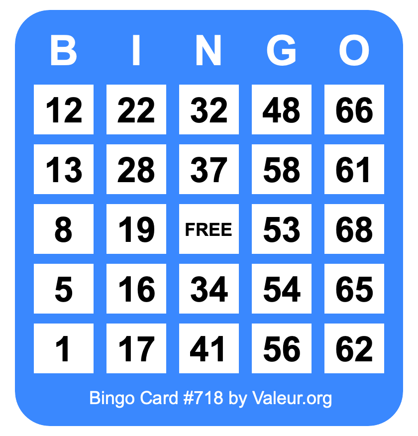Bingo Card #718
