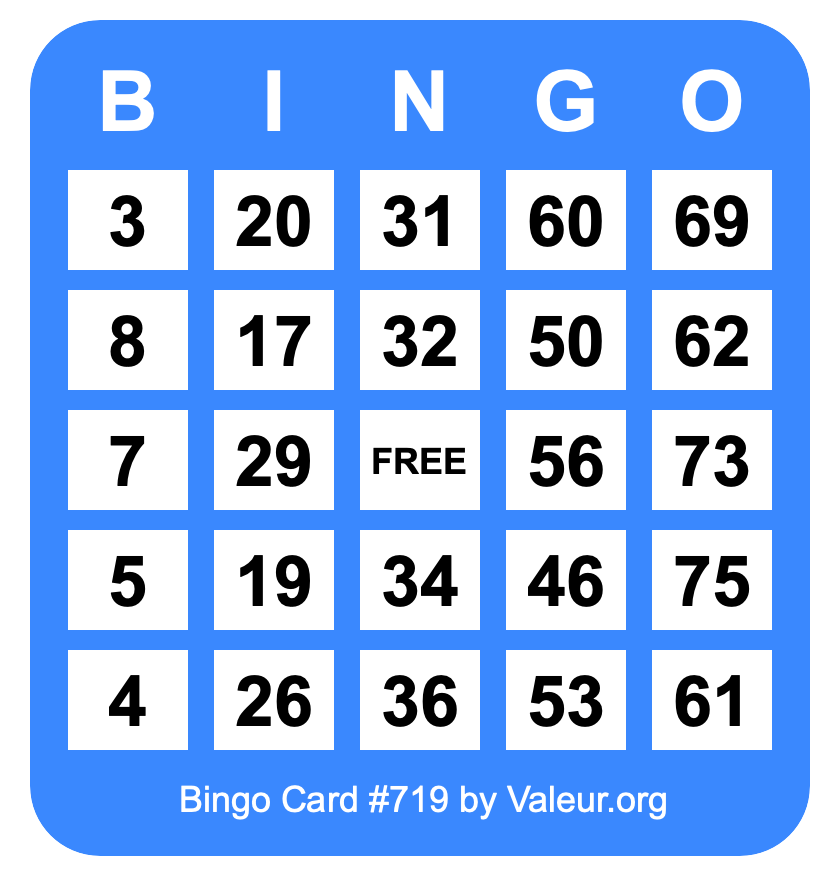 Bingo Card #719