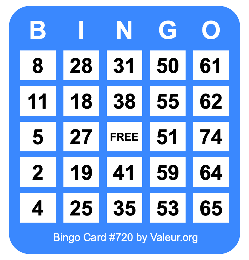 Bingo Card #720