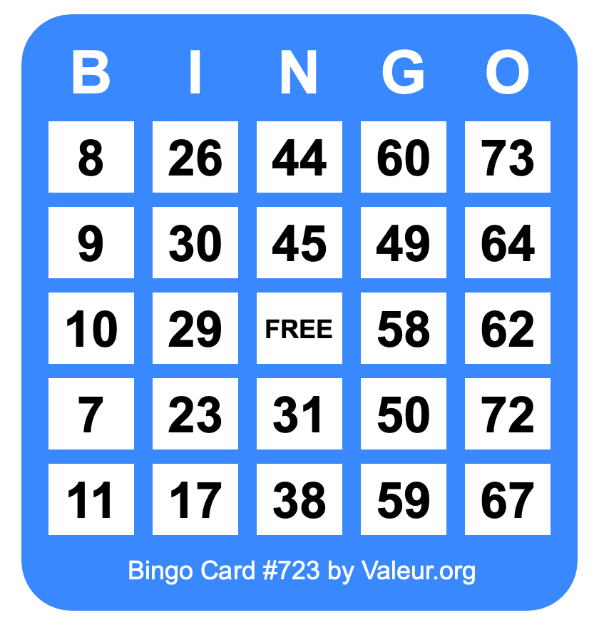 Bingo Card #723