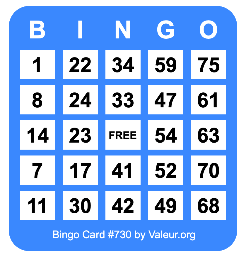Bingo Card #730