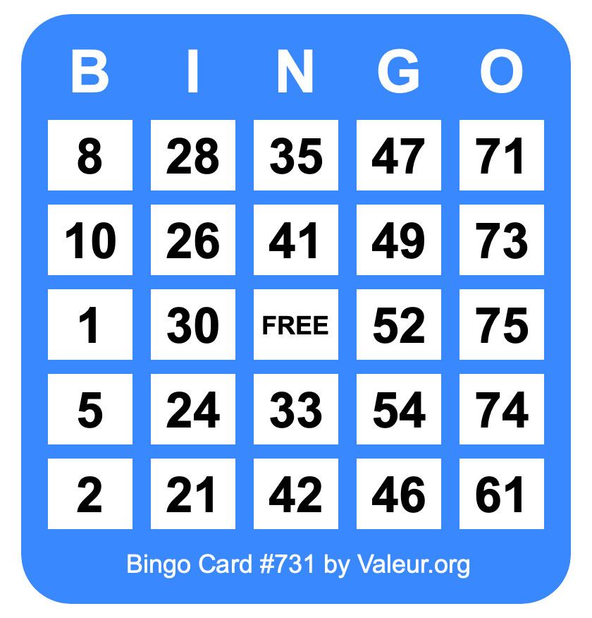 Bingo Card #731