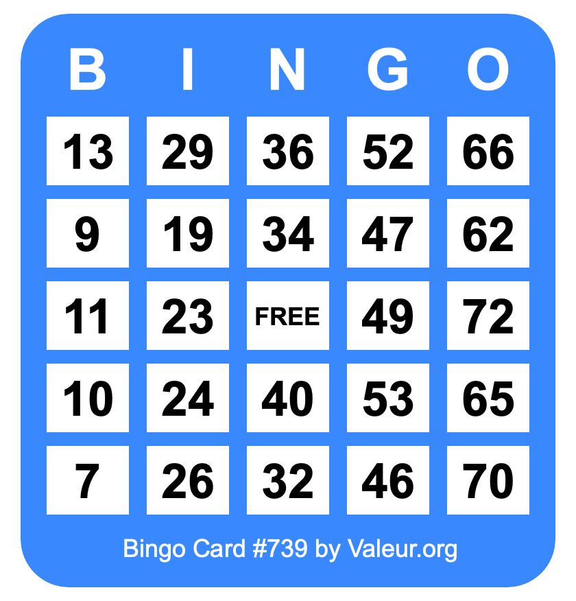 Bingo Card #739