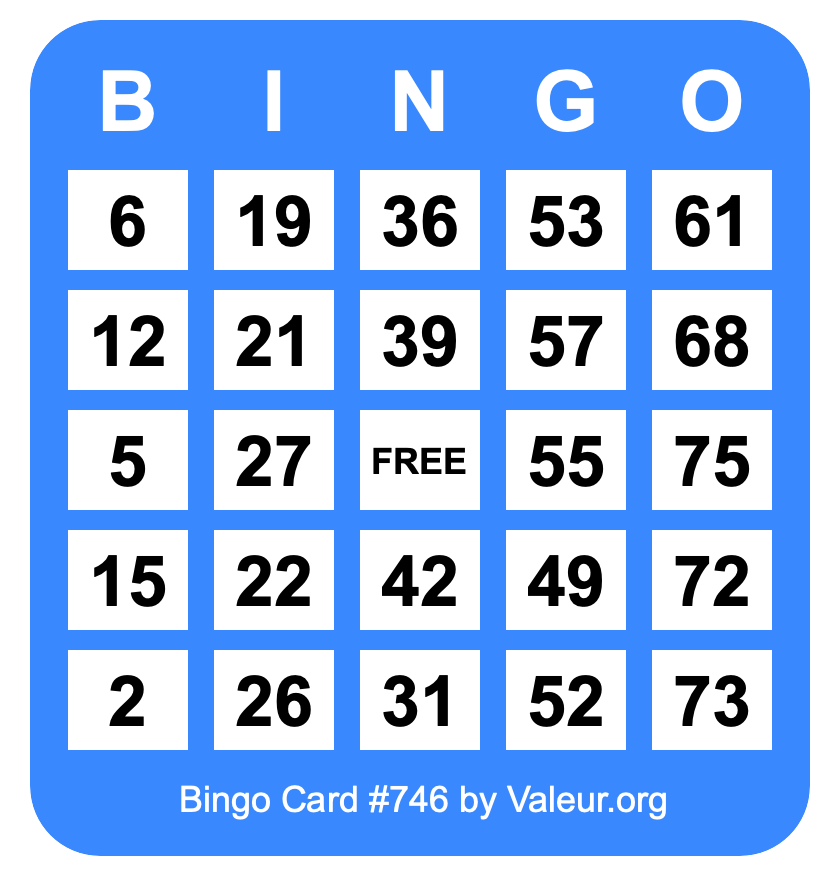 Bingo Card #746