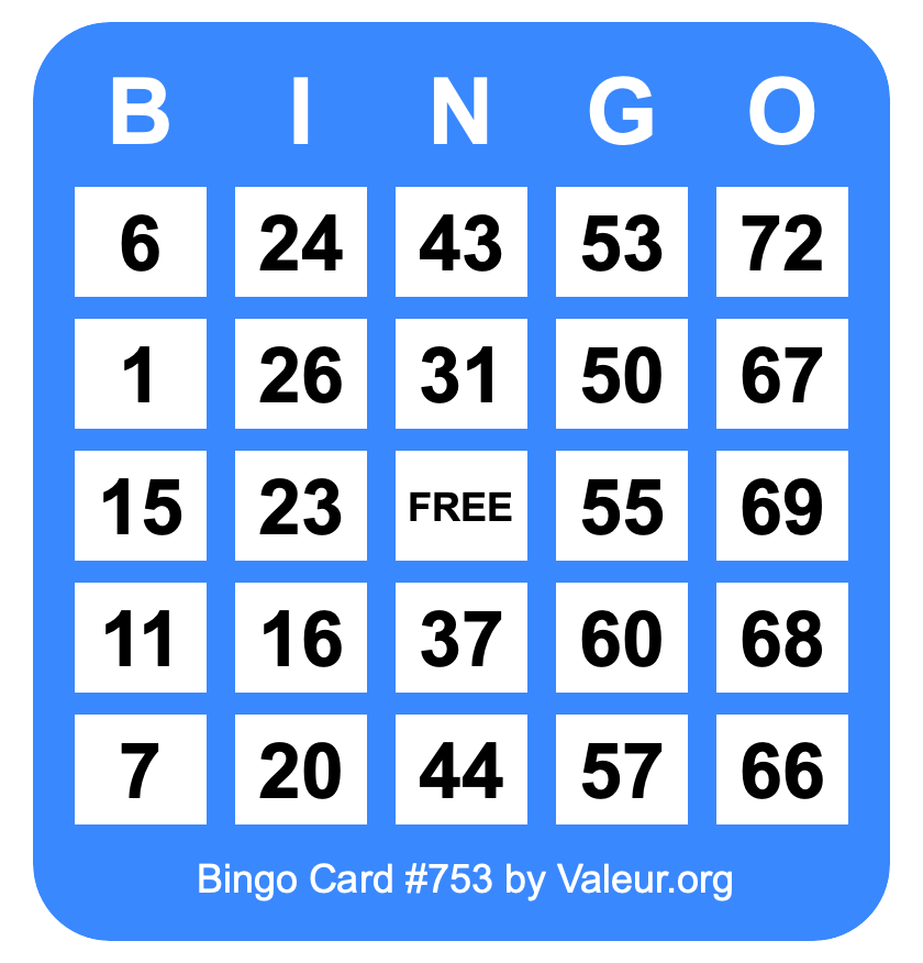 Bingo Card #753