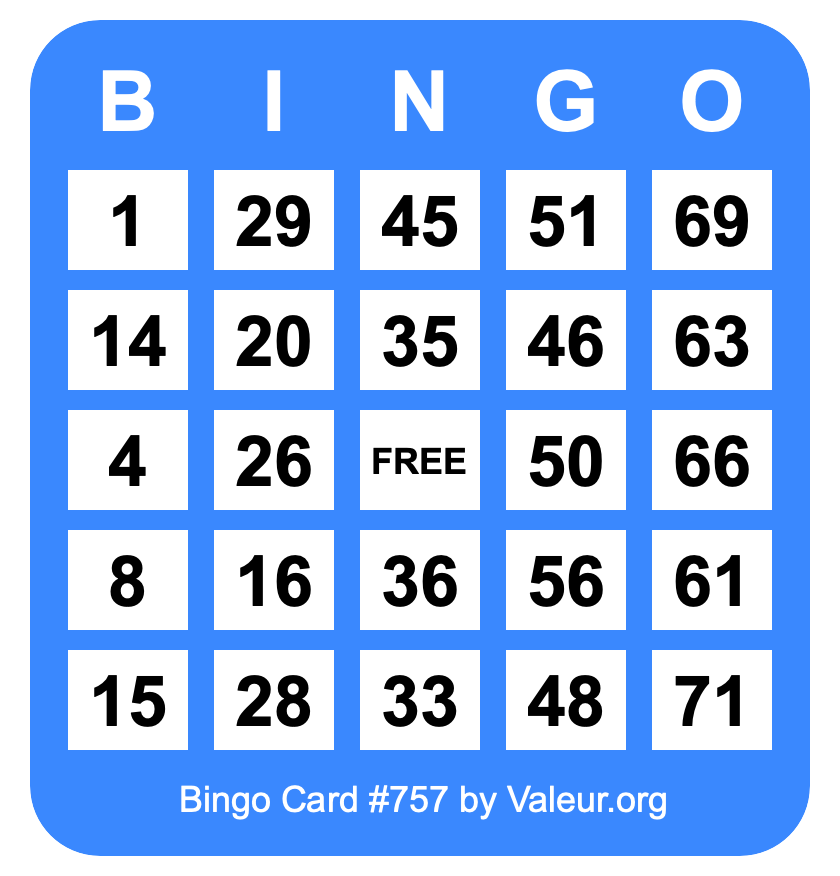 Bingo Card #757