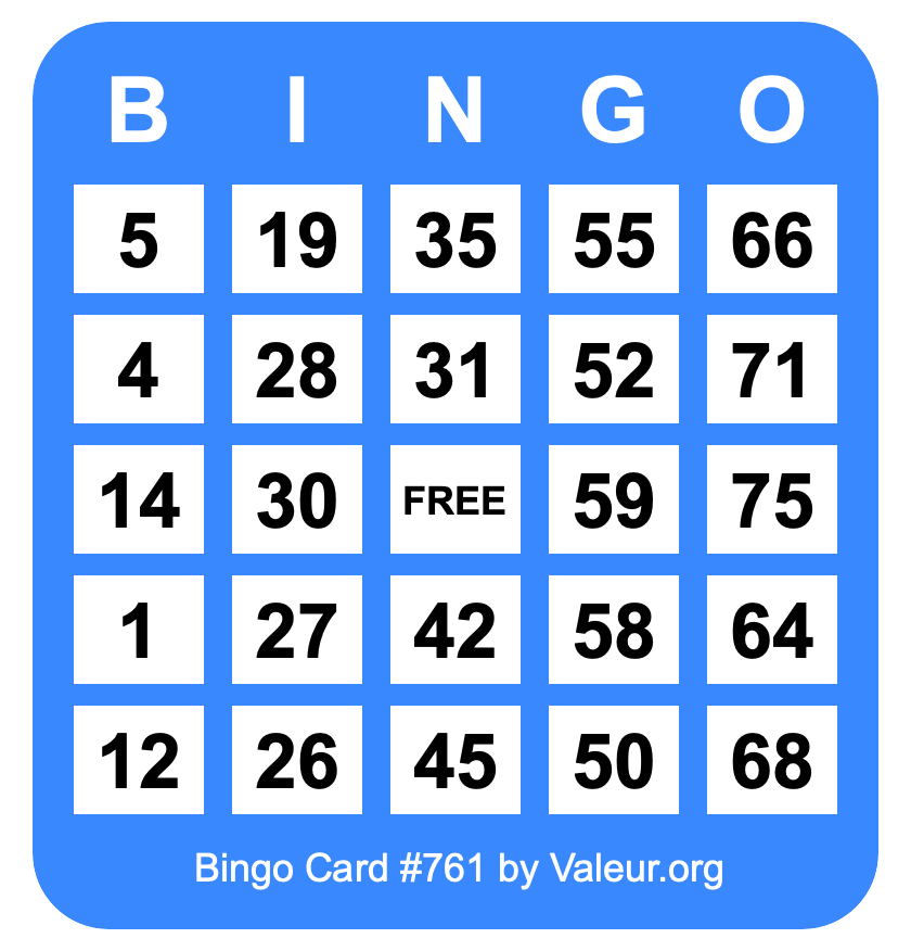 Bingo Card #761