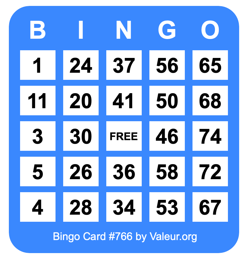 Bingo Card #766