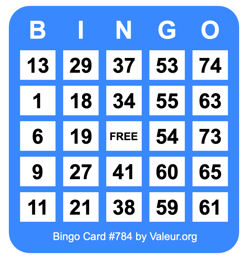 Bingo Card #784