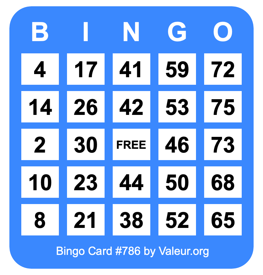 Bingo Card #786