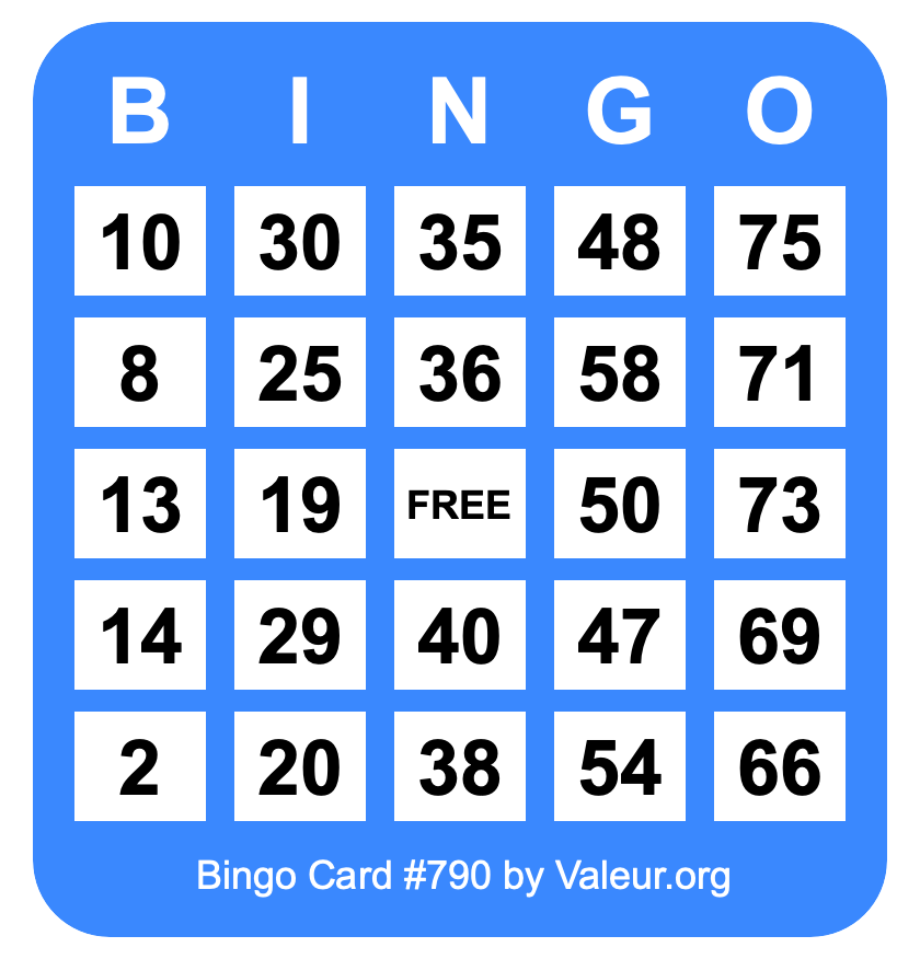 Bingo Card #790