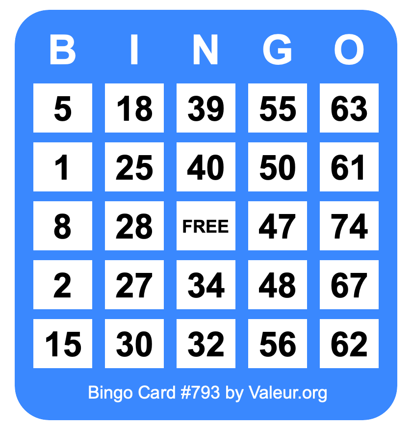 Bingo Card #793