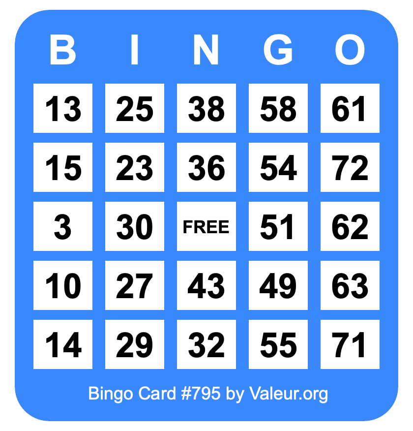 Bingo Card #795