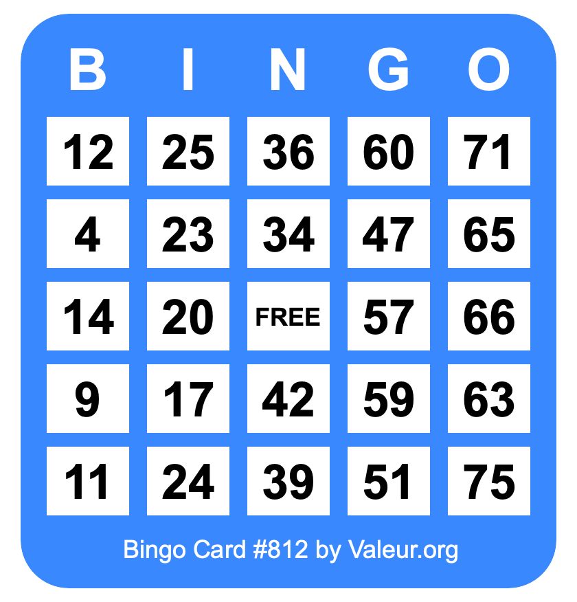 Bingo Card #812