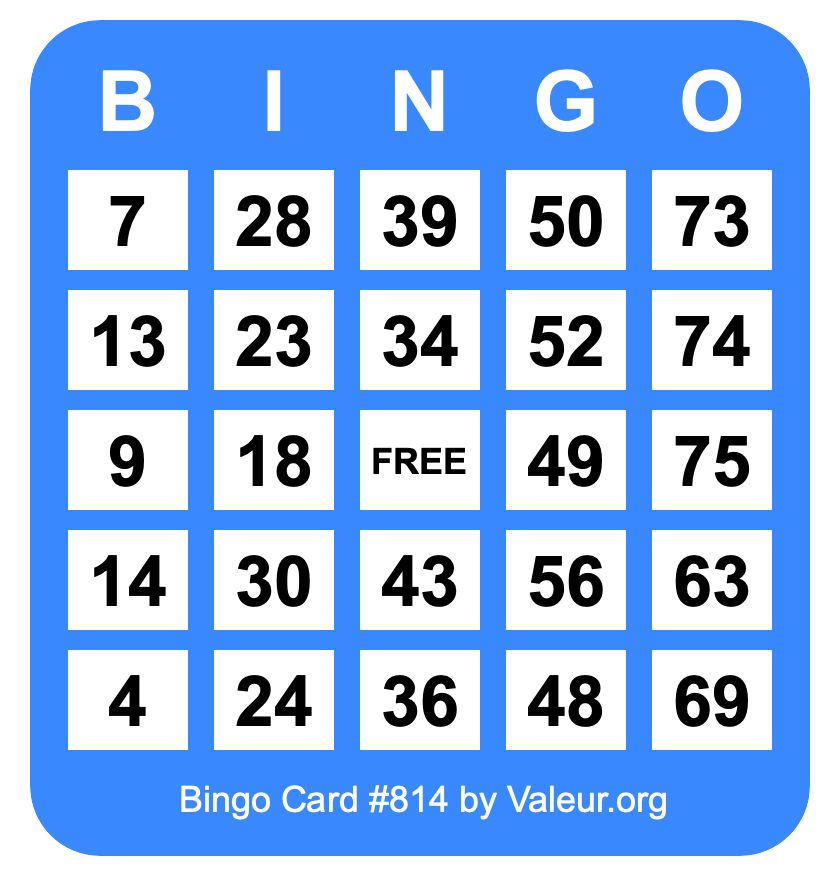 Bingo Card #814
