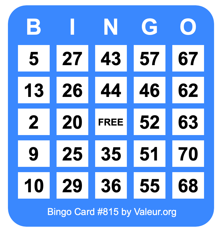 Bingo Card #815