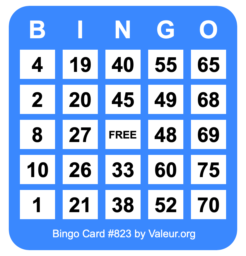 Bingo Card #823