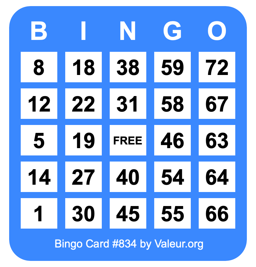 Bingo Card #834