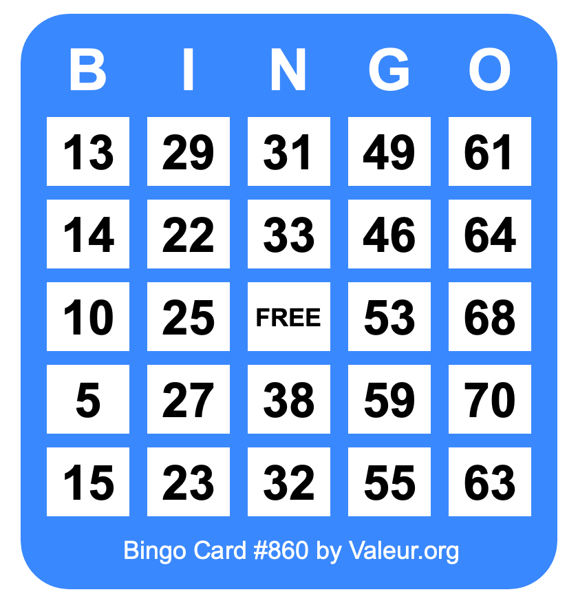 Bingo Card #860