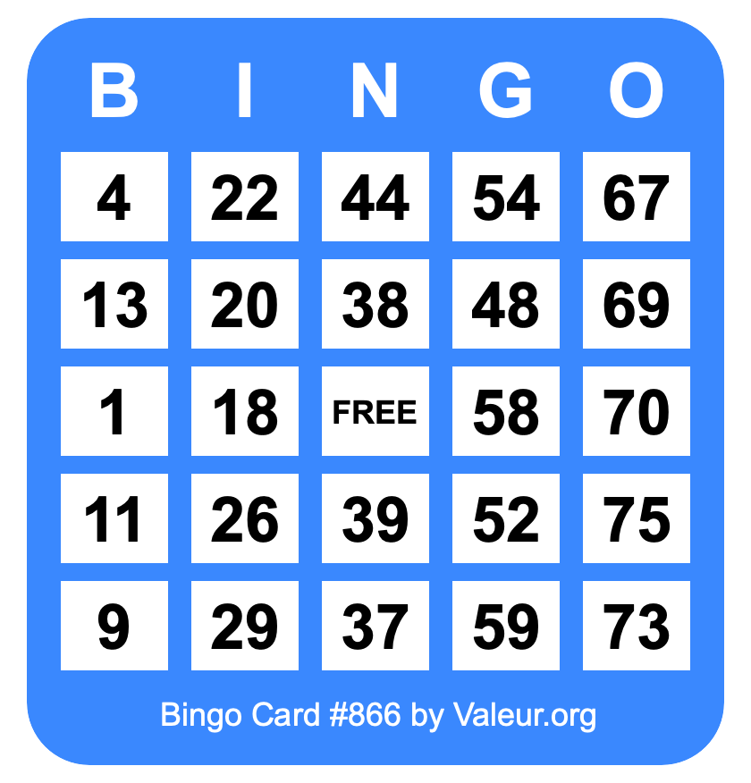 Bingo Card #866