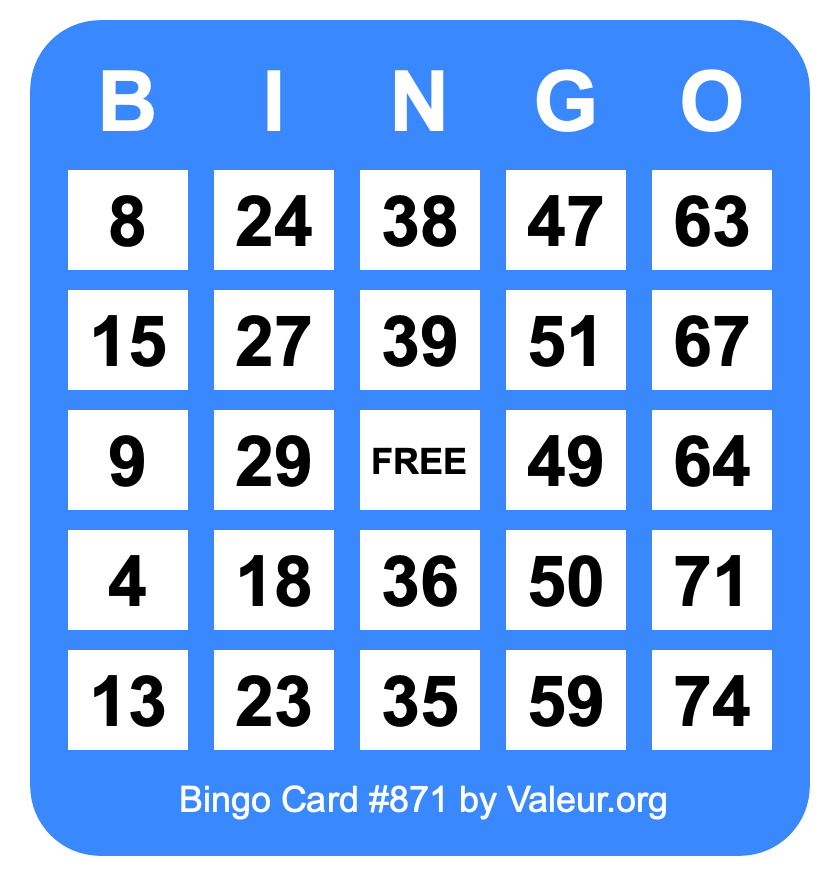 Bingo Card #871