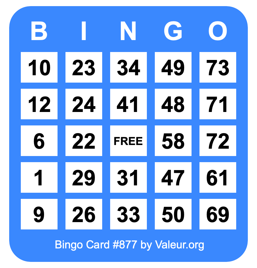 Bingo Card #877