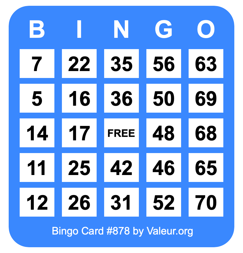 Bingo Card #878