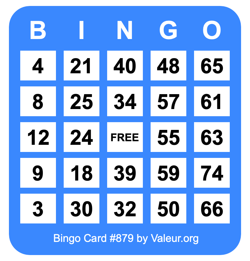 Bingo Card #879