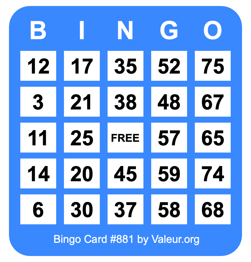 Bingo Card #881