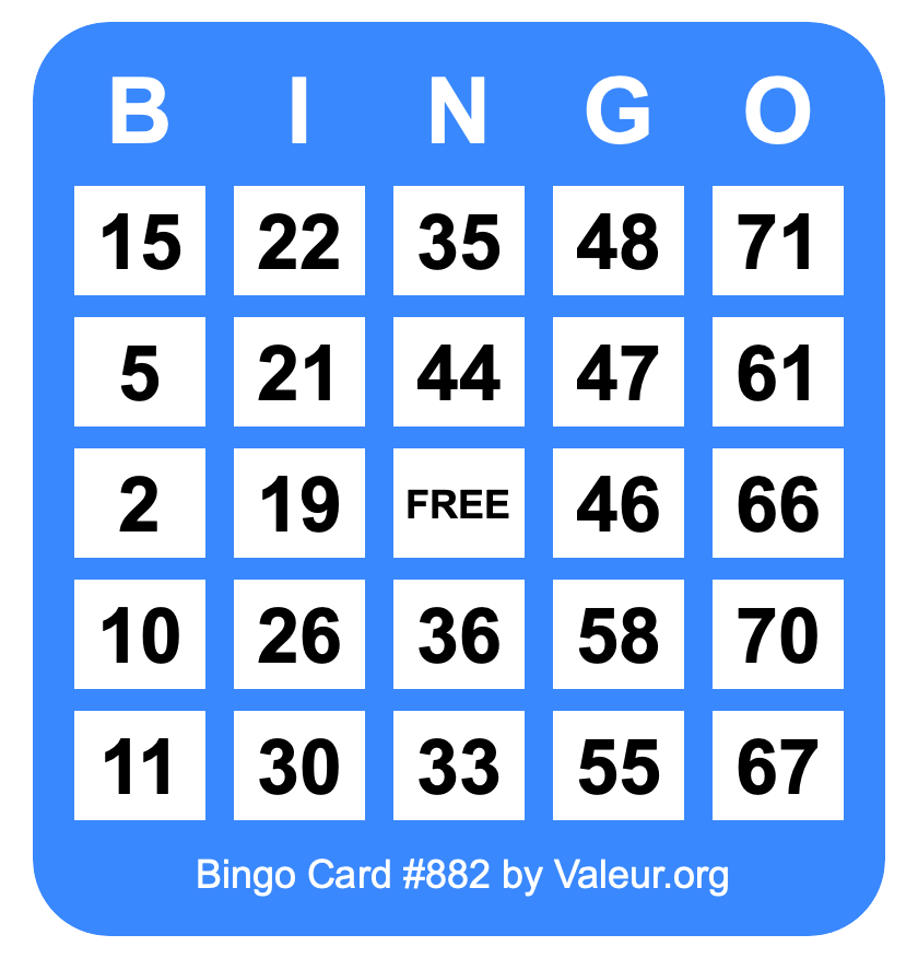 Bingo Card #882