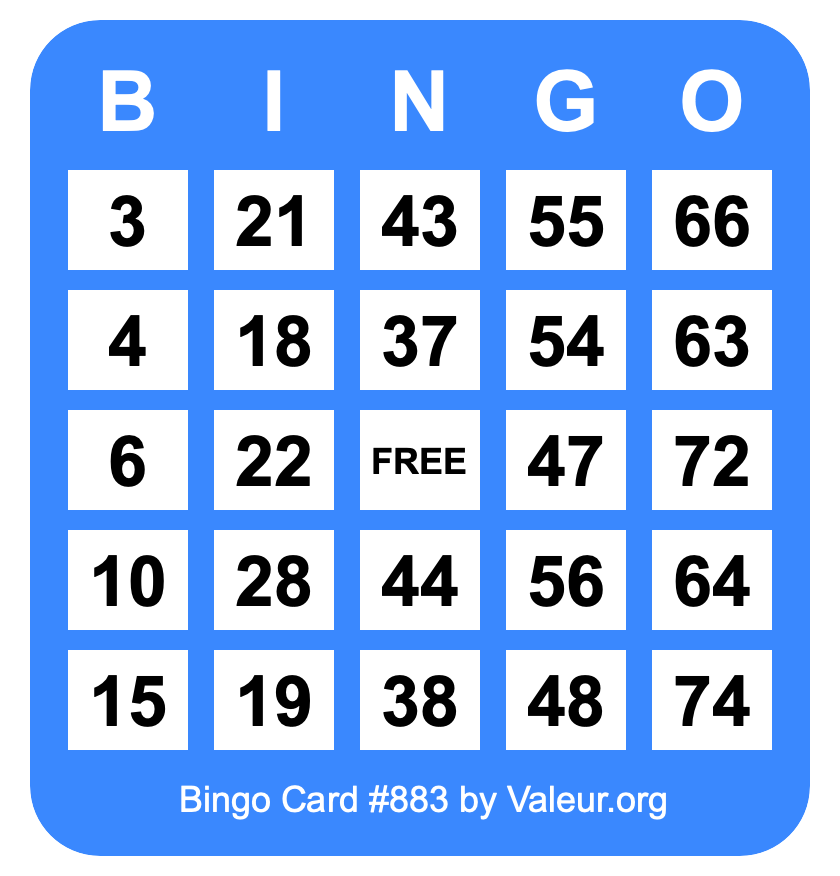 Bingo Card #883