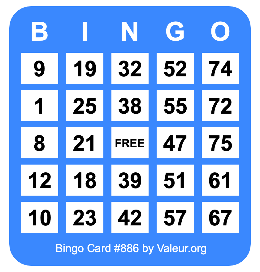 Bingo Card #886