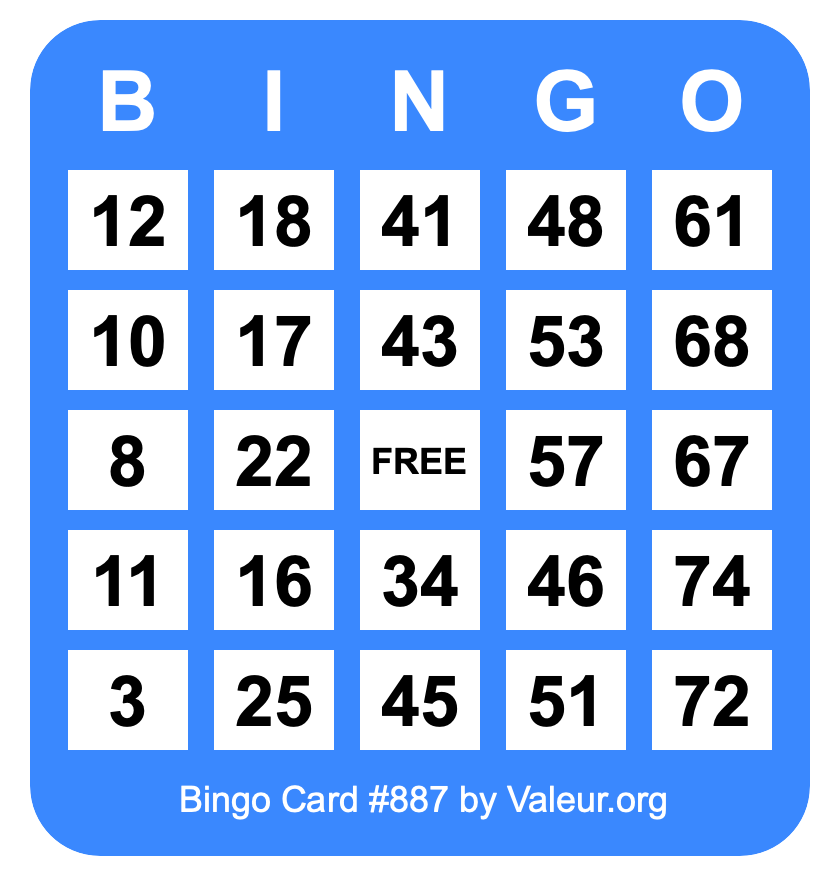 Bingo Card #887