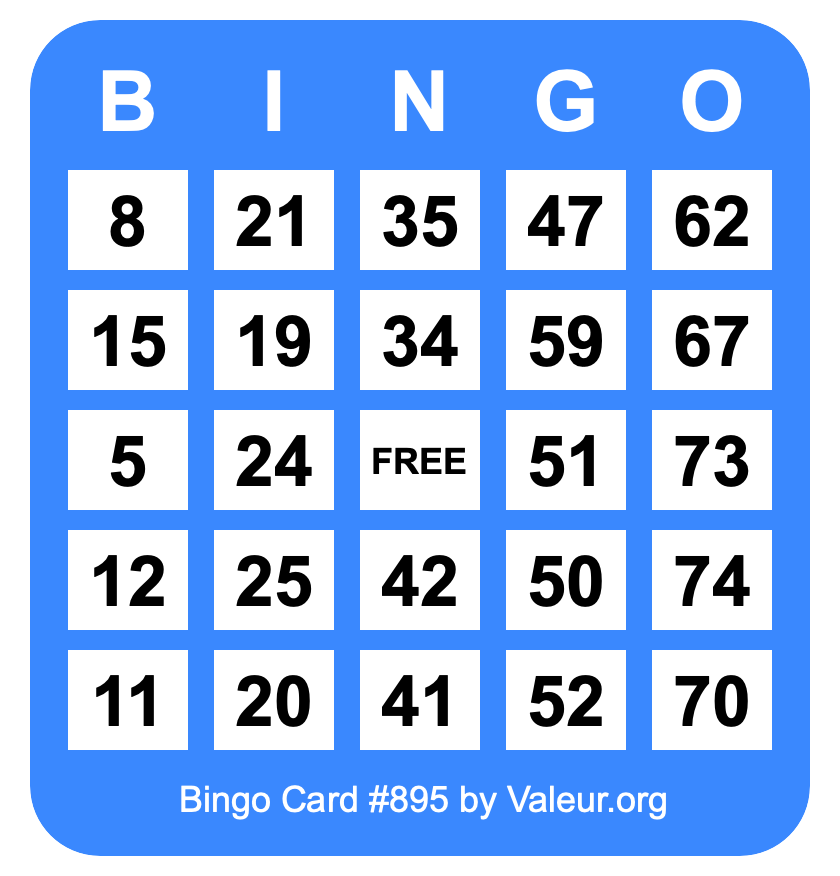 Bingo Card #895