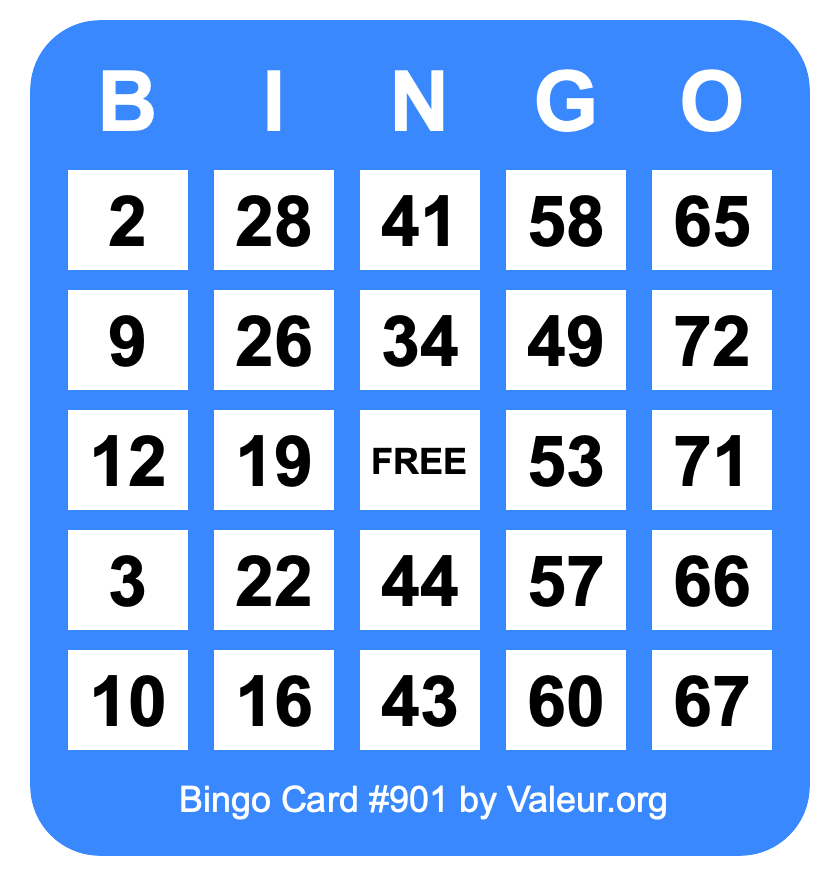 Bingo Card #901