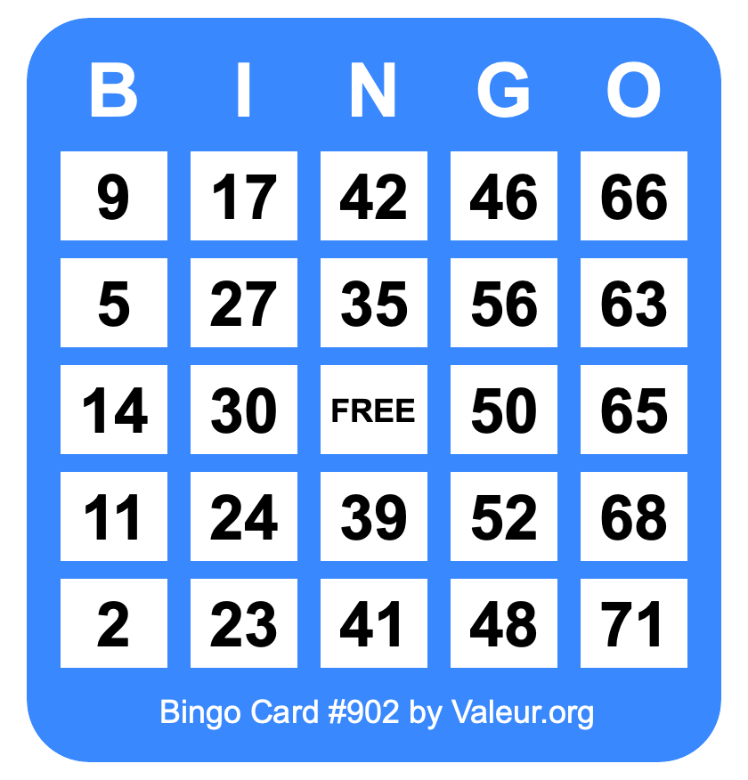 Bingo Card #902