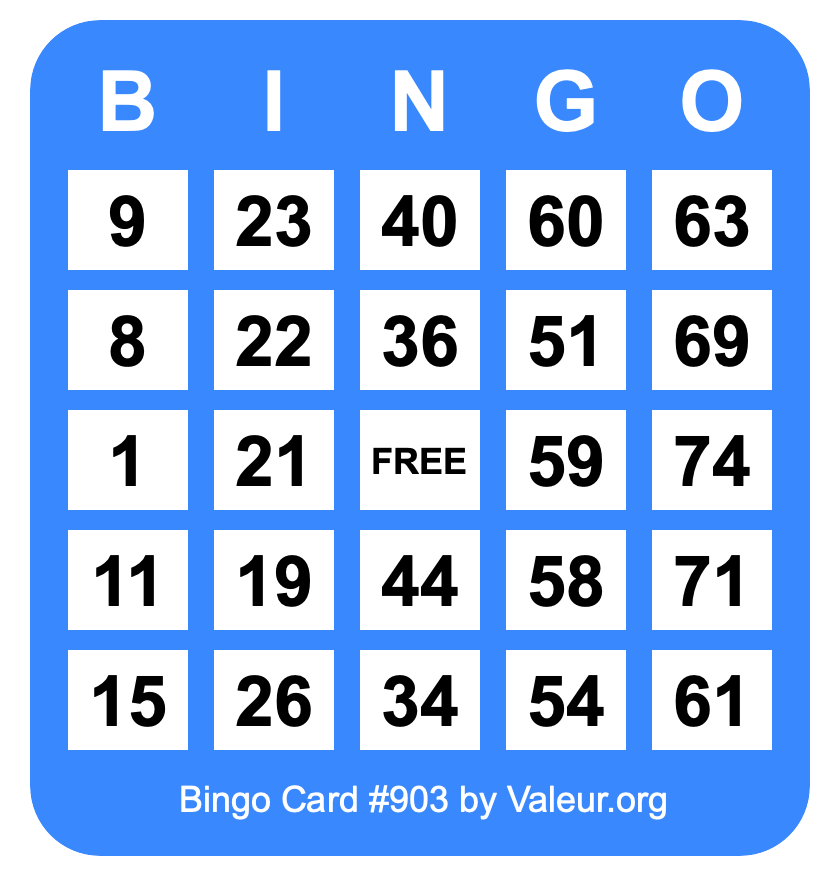 Bingo Card #903