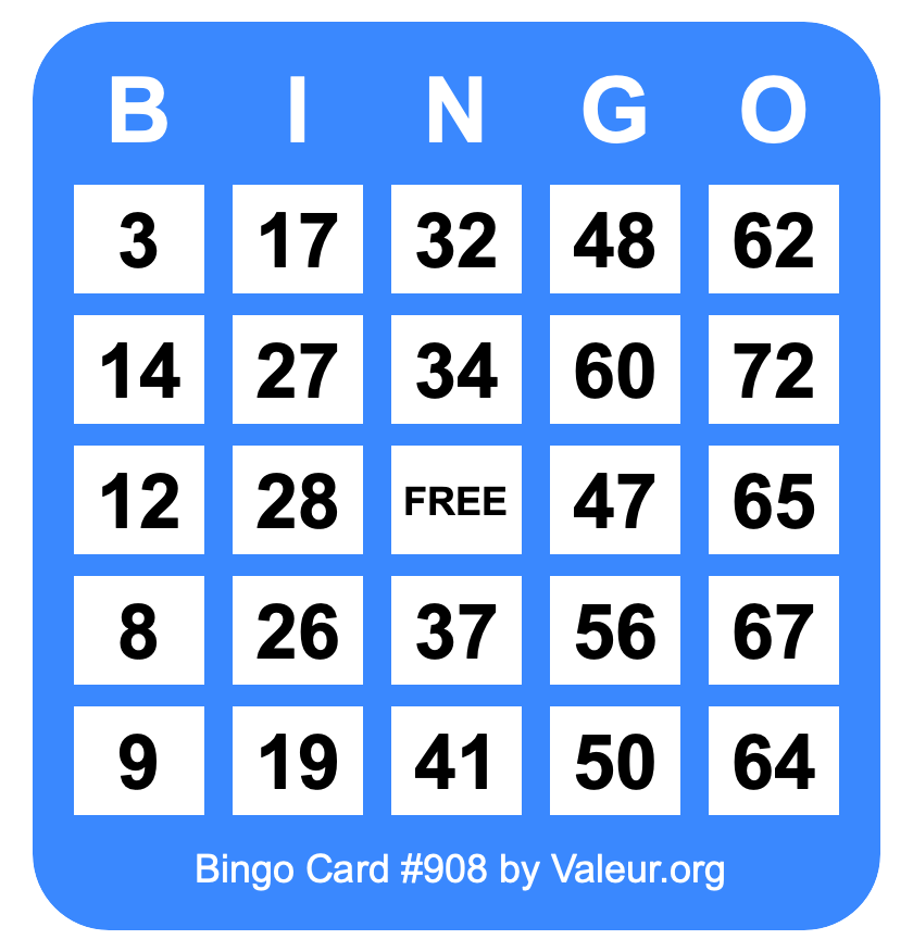 Bingo Card #908