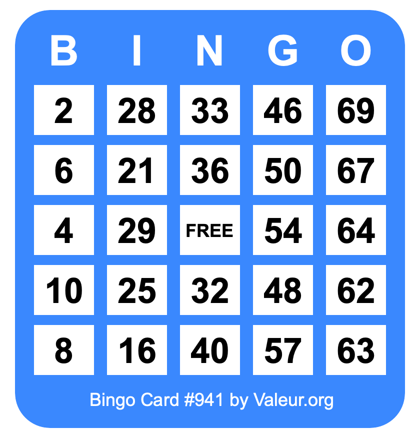 Bingo Card #941