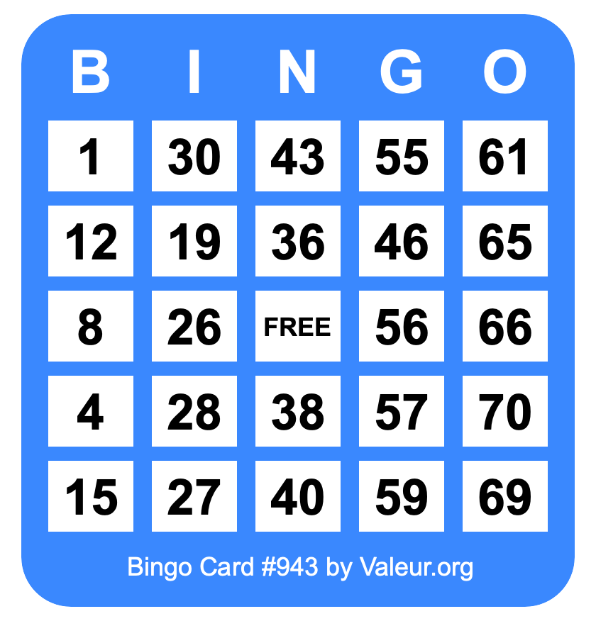 Bingo Card #943