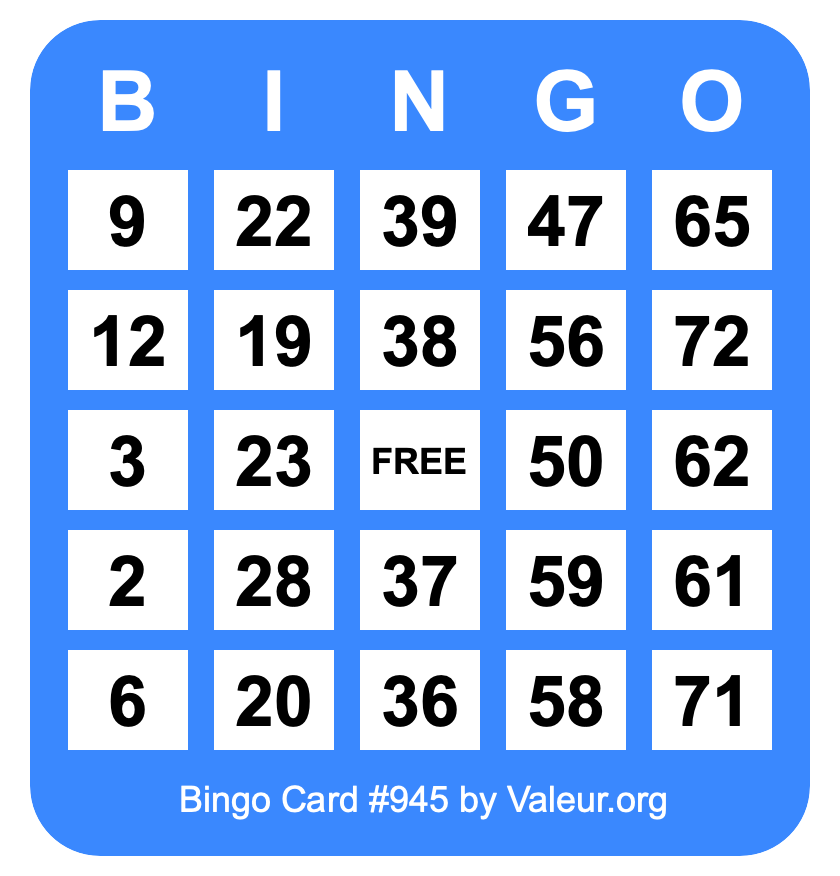 Bingo Card #945