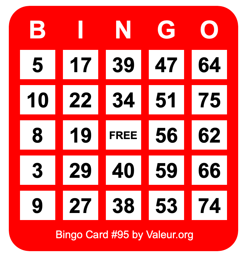 Bingo Card #95
