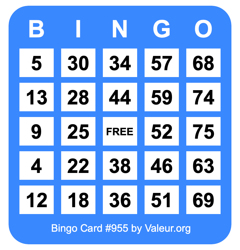 Bingo Card #955