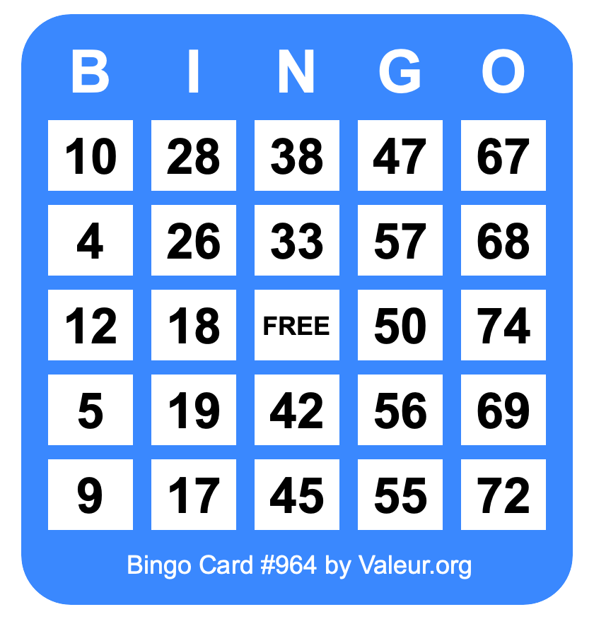 Bingo Card #964