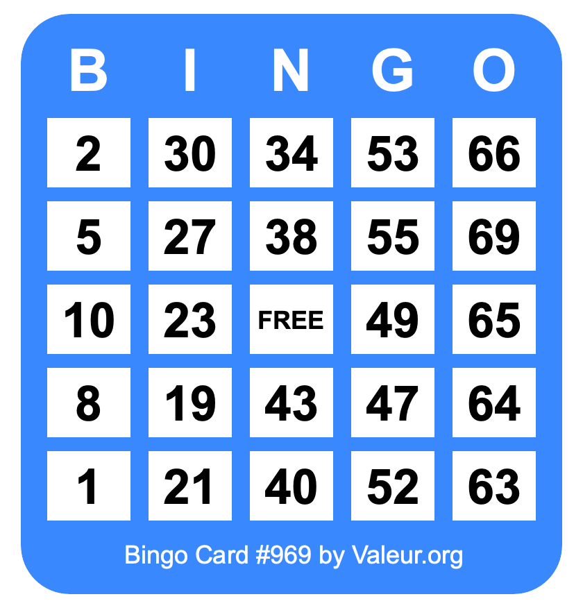 Bingo Card #969