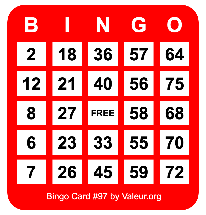 Bingo Card #97