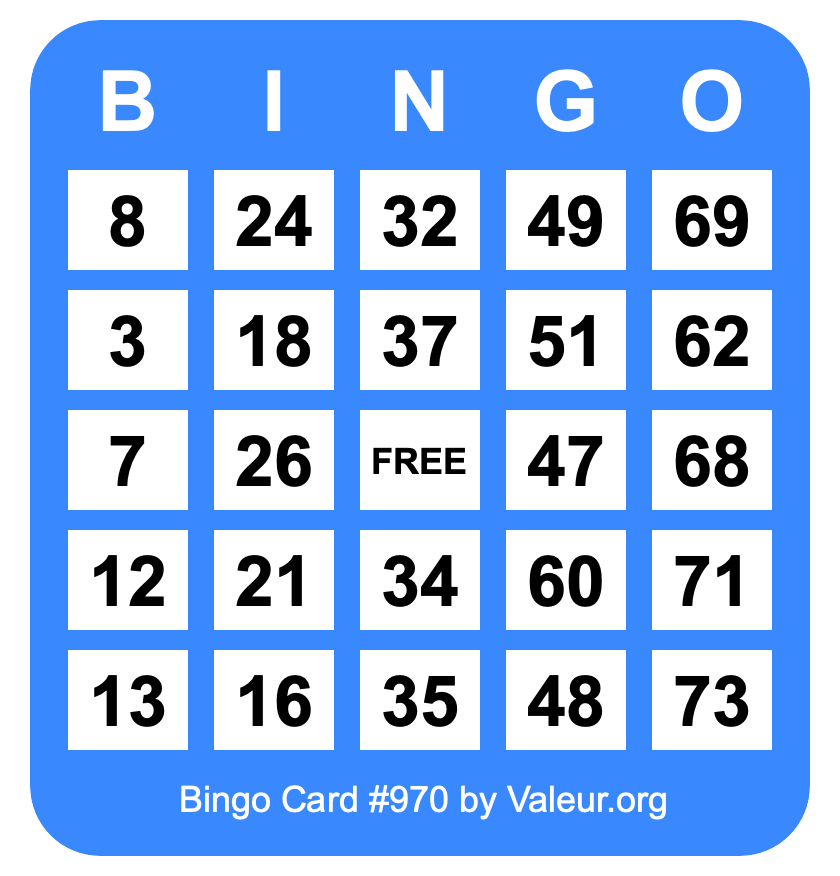 Bingo Card #970