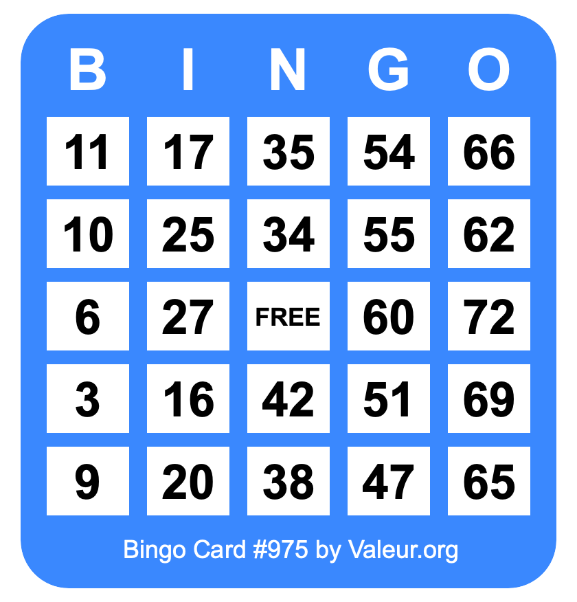 Bingo Card #975